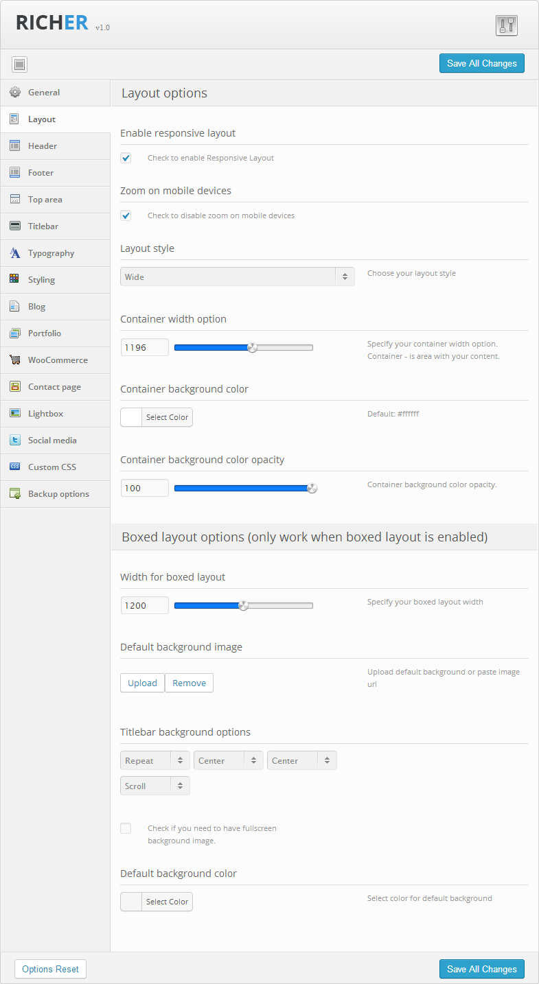 Layout options